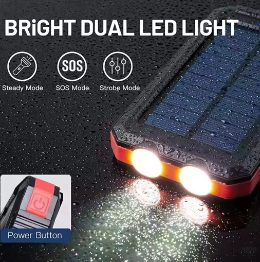 Camperio Solar Power Bank with Flashlight